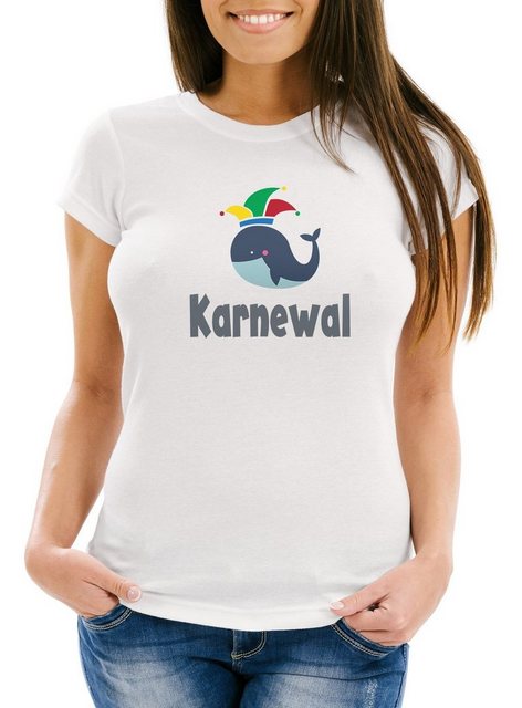 MoonWorks Print-Shirt Damen T-Shirt Karne Wal Karnewal Karneval Fasching lu günstig online kaufen