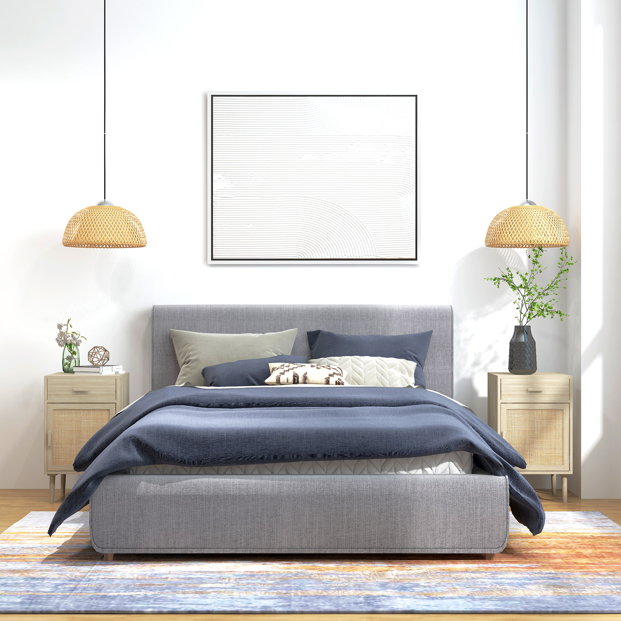 HOMCOM Set mit 2 Nachttischen für das Schlafzimmer mit Schublade und Tür im günstig online kaufen