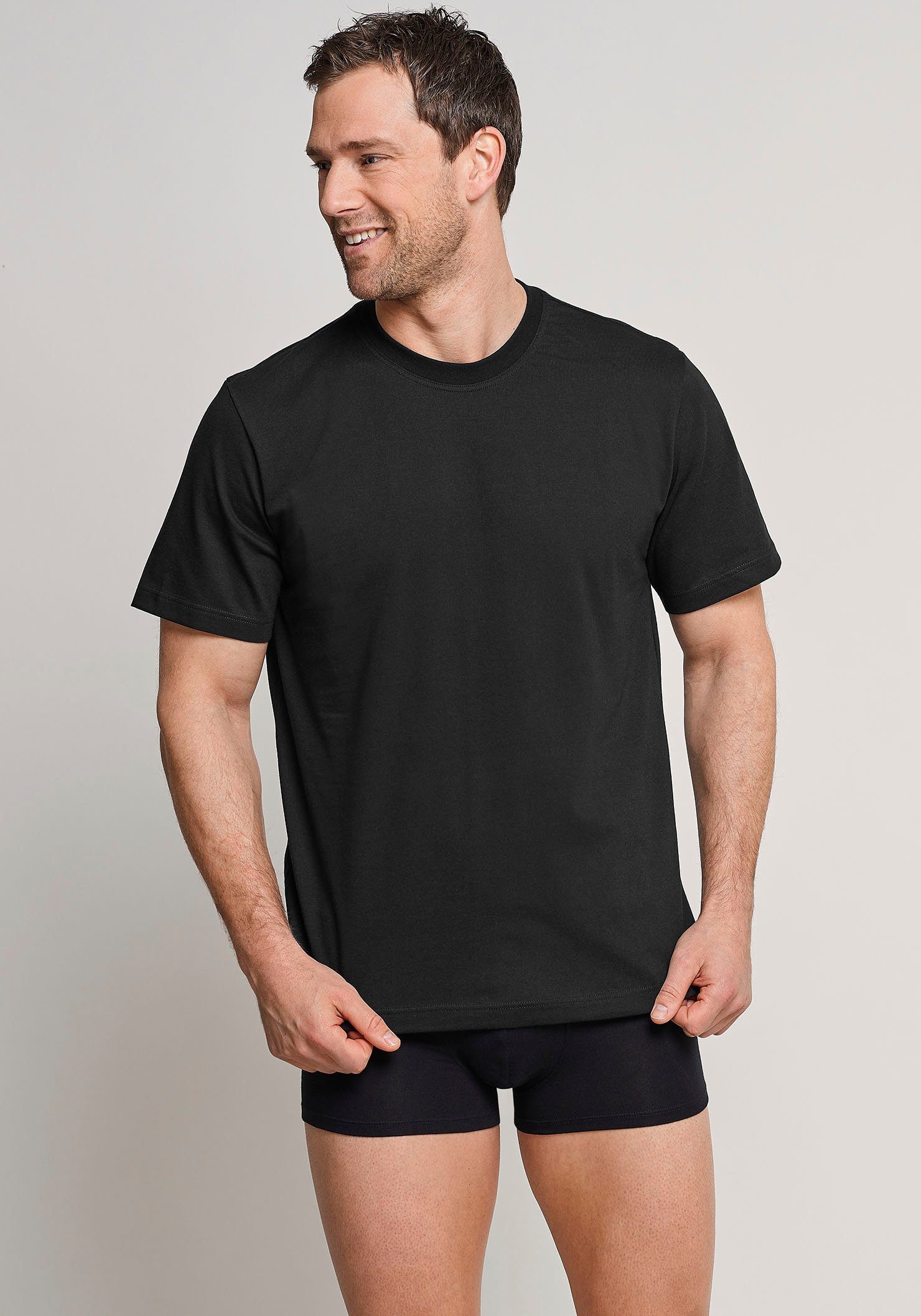 Schiesser T-Shirt ""Essentials"", (2er-Pack), mit Rundhalsausschnitt günstig online kaufen