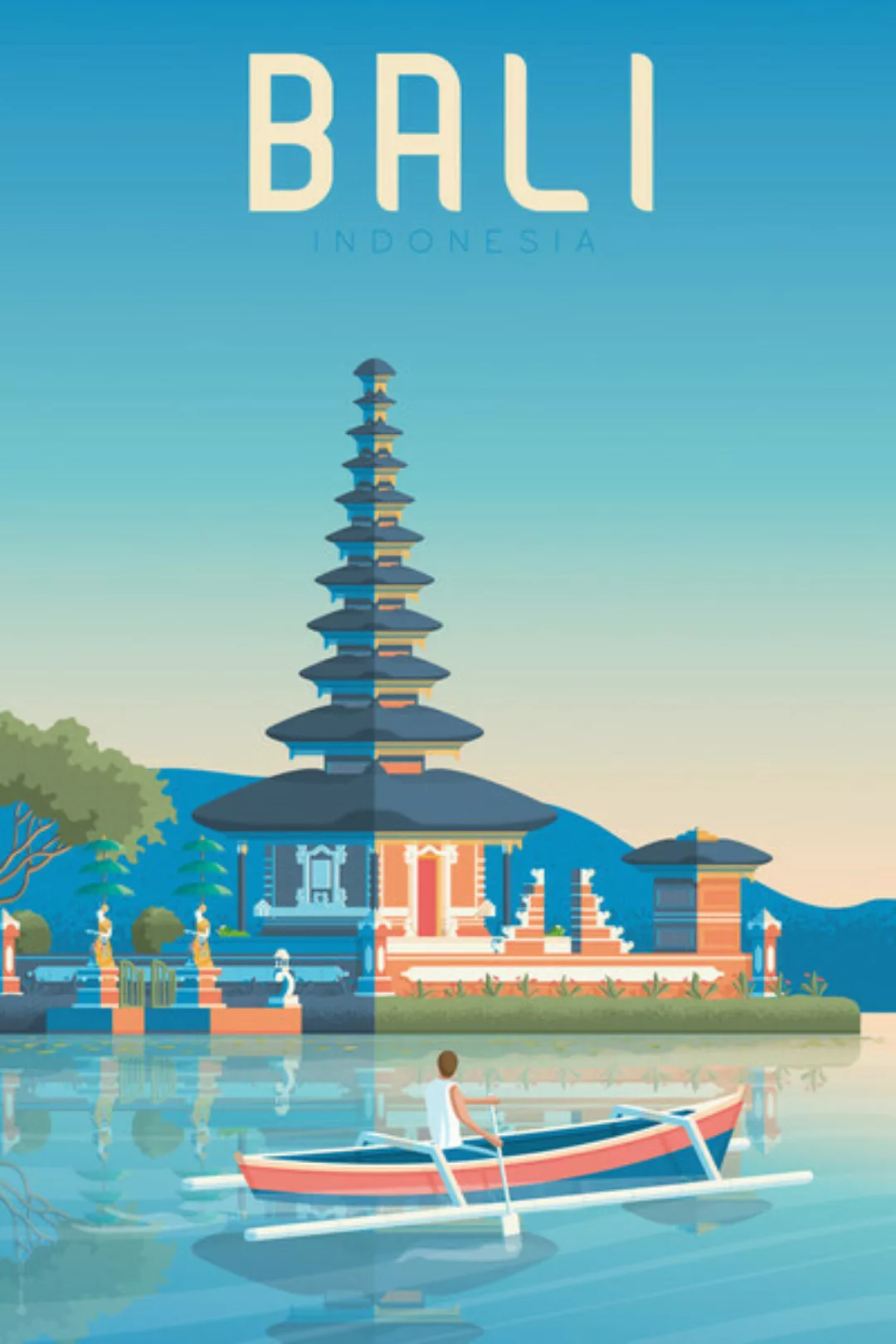 Poster / Leinwandbild - Bali Vintage Travel Wandbild günstig online kaufen