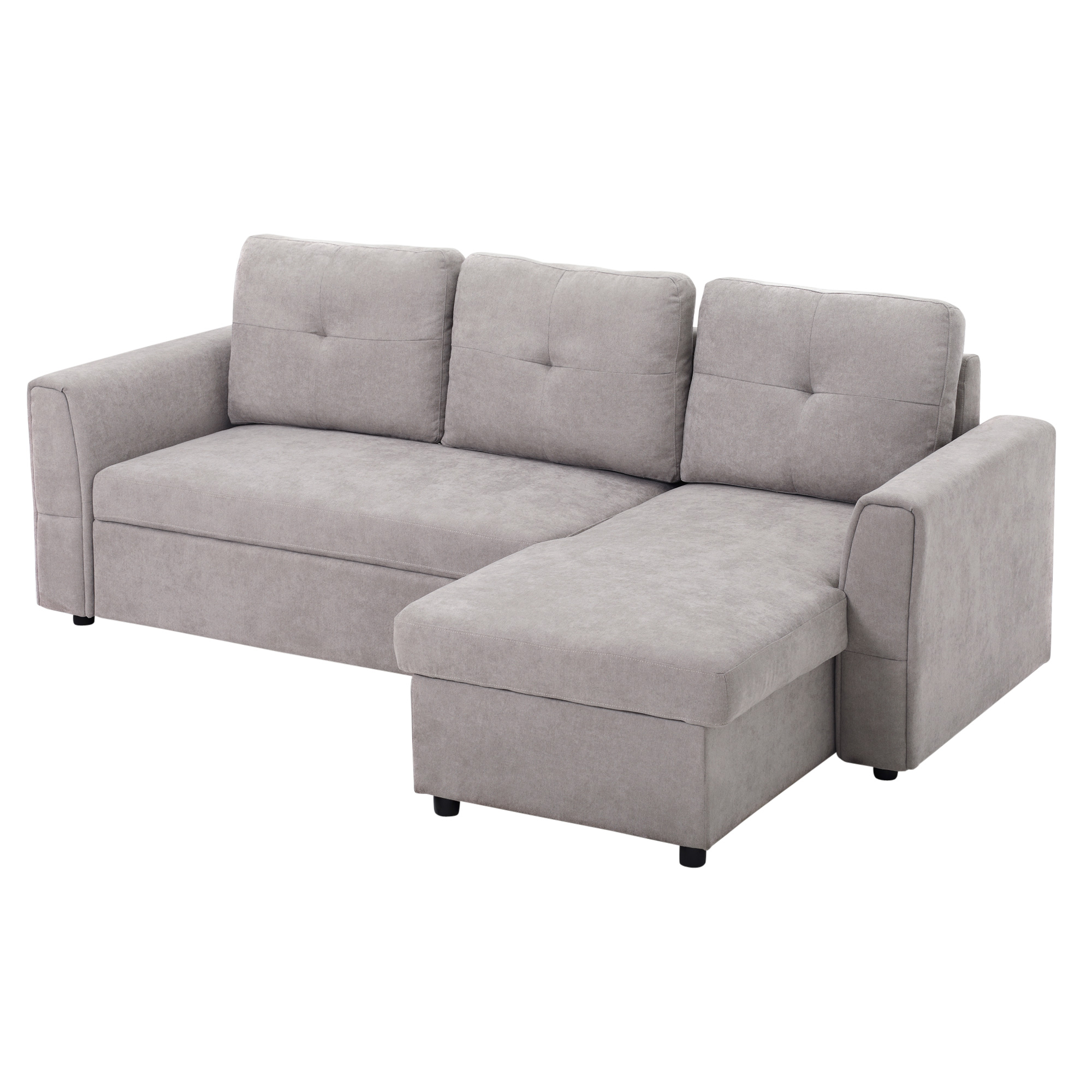 HOMCOM Schlafsofa Ecksofa mit Bettfunktion, 3 Sitzer Couch mit Stauraum, Ch günstig online kaufen