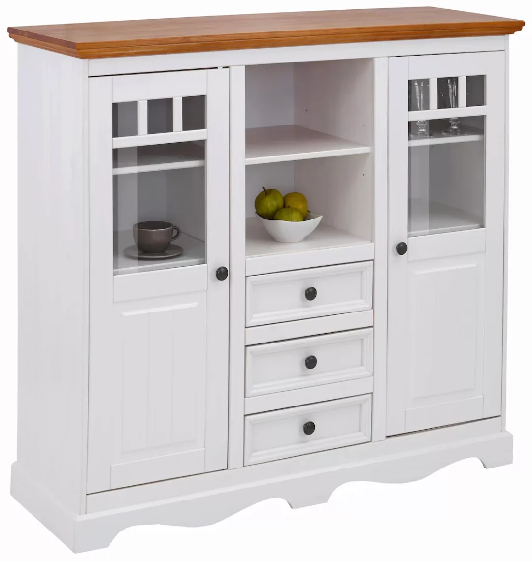 Home affaire Highboard "Melissa", Vitrine, Breite 132 cm günstig online kaufen