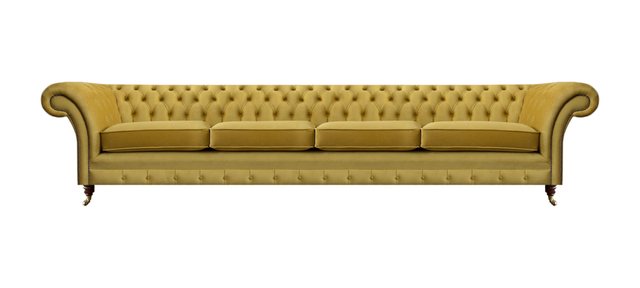 JVmoebel Chesterfield-Sofa Viersitzer Sofa Couch Gelb Möbel Wohnzimmer Pols günstig online kaufen
