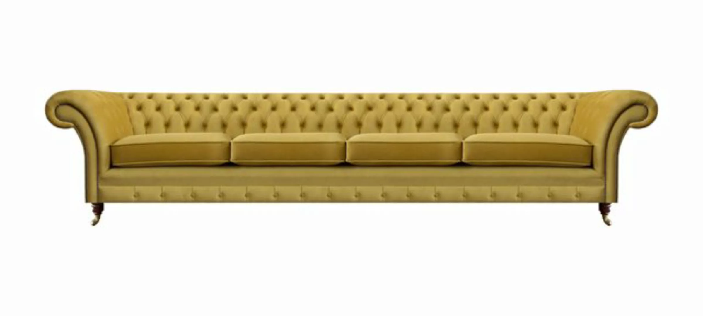 JVmoebel Chesterfield-Sofa Viersitzer Sofa Couch Gelb Möbel Wohnzimmer Pols günstig online kaufen