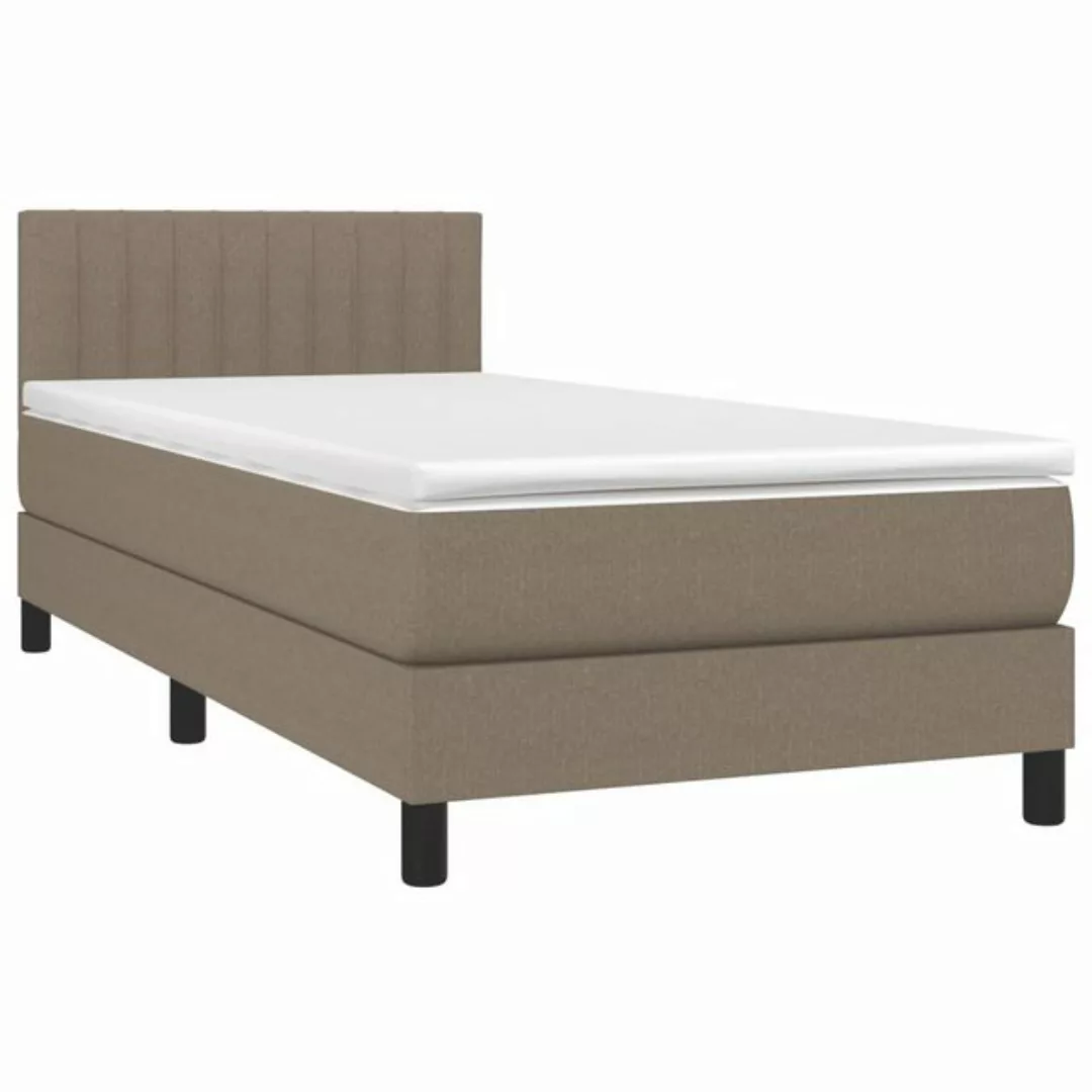 vidaXL Bett Boxspringbett mit Matratze Taupe 90x200 cm Stoff günstig online kaufen