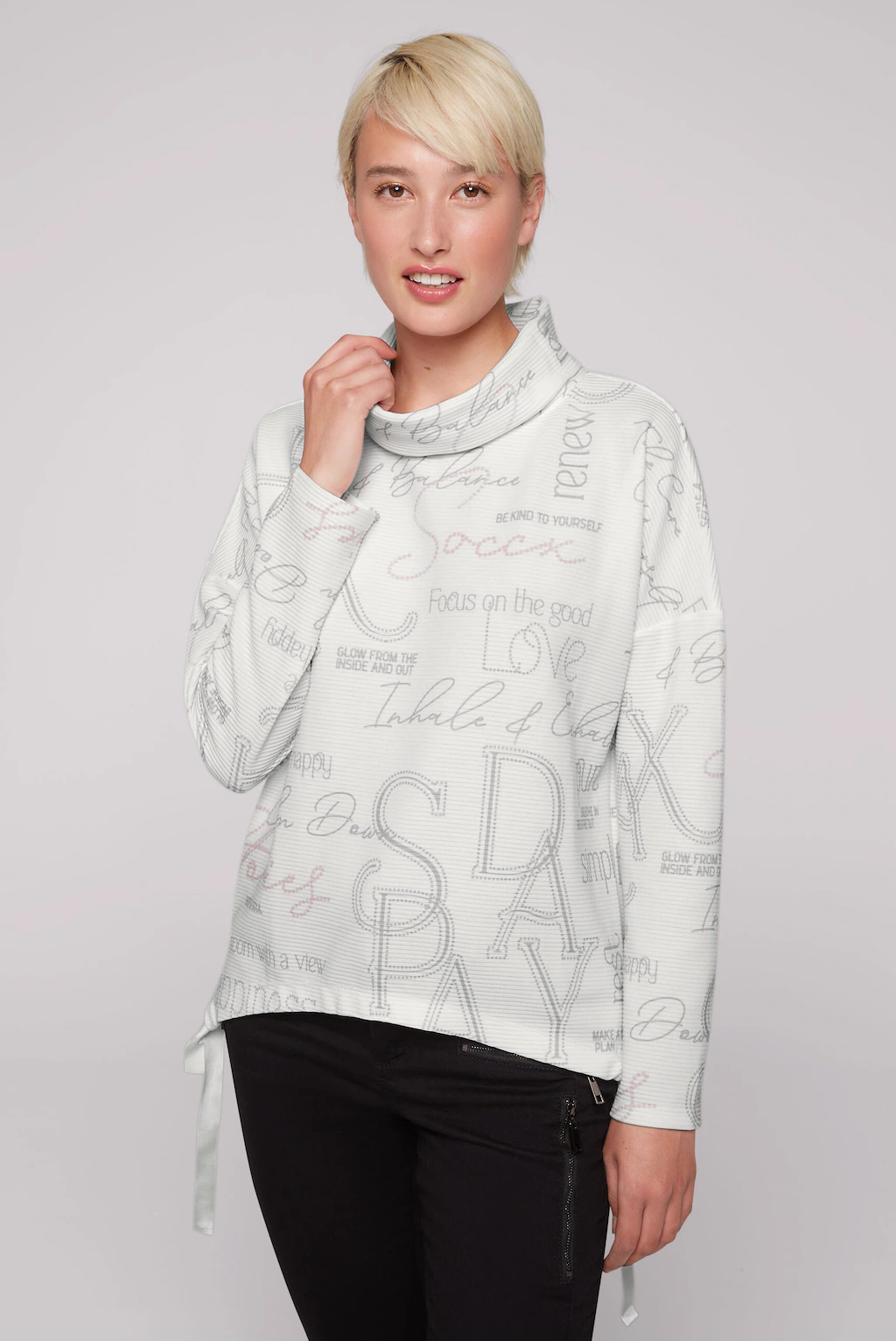 SOCCX Sweater, mit Bindeband im Saum günstig online kaufen