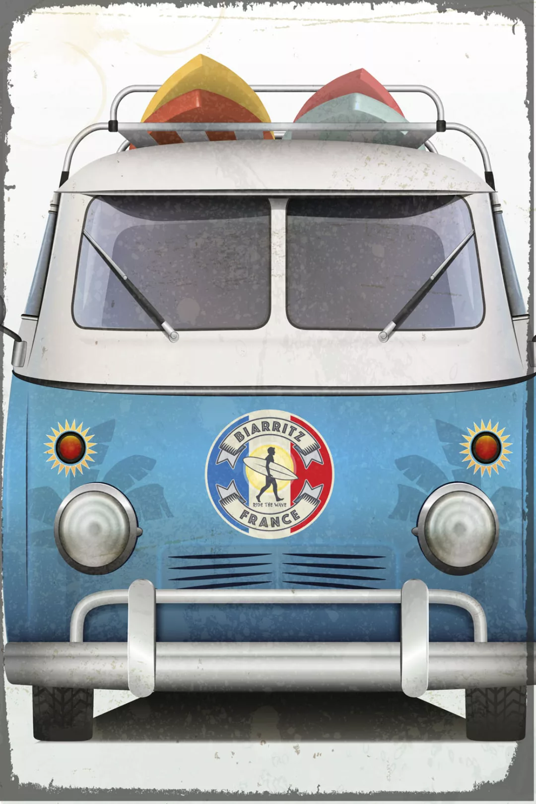queence Metallbild »Biarritz Surf Bus«, (1 St.), Stahlschilder günstig online kaufen