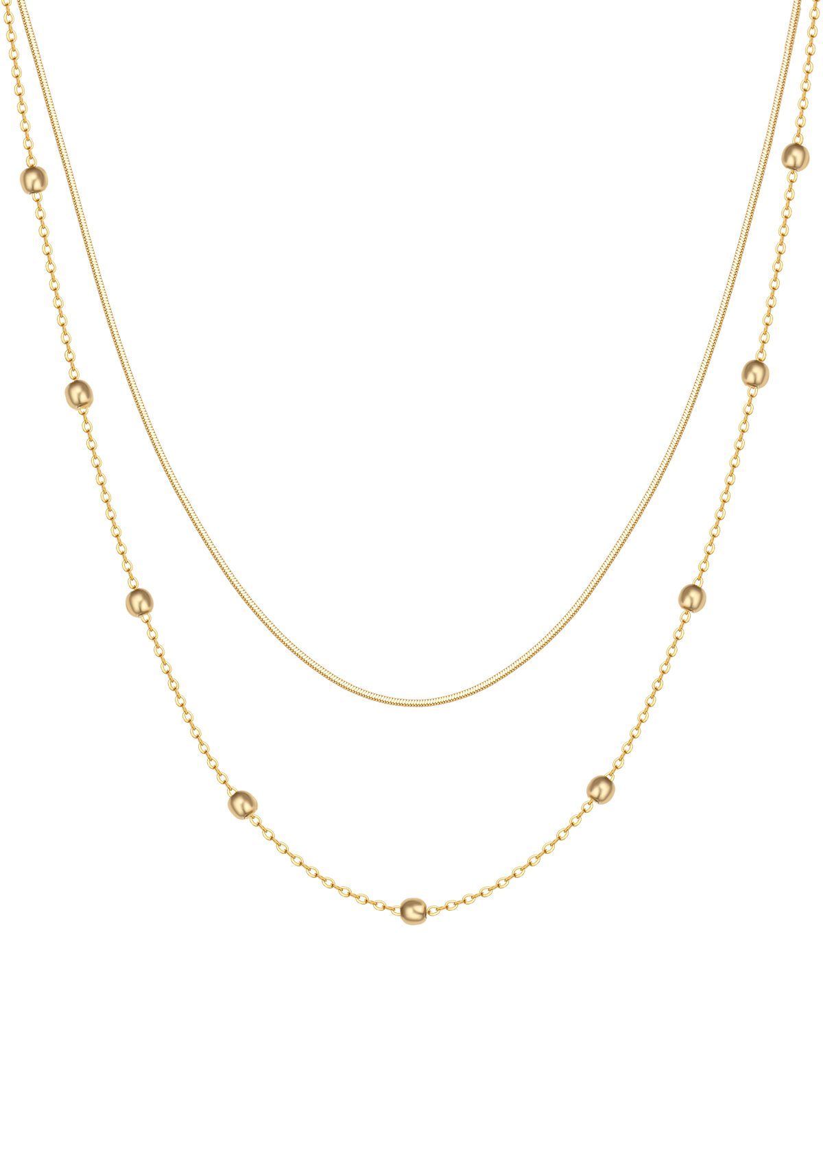 Hey Happiness Edelstahlkette Layer Kugel, 18K günstig online kaufen