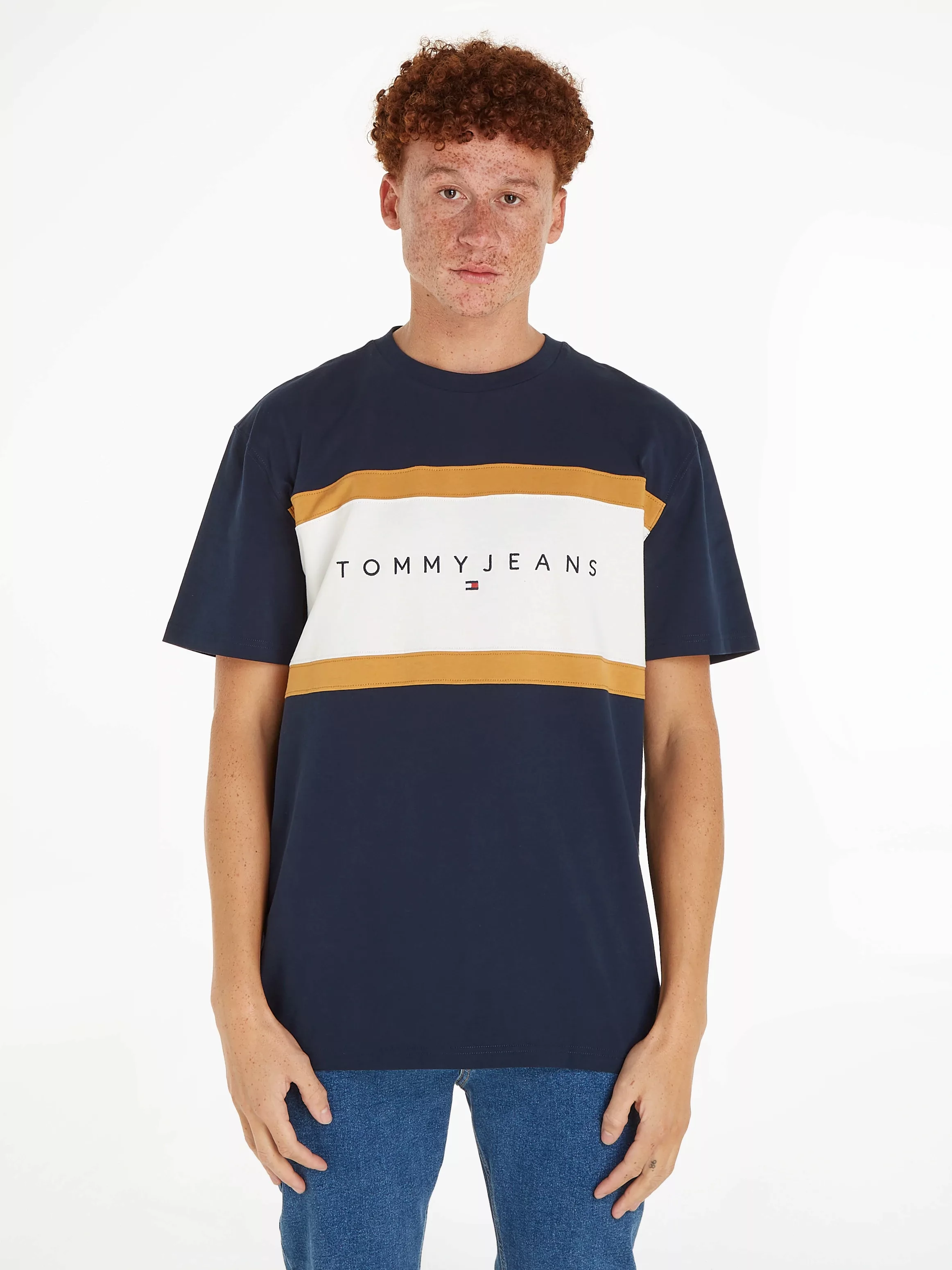 Tommy Jeans T-Shirt TJM REG CUT & SEW TEE mit großem Markenschriftzug günstig online kaufen