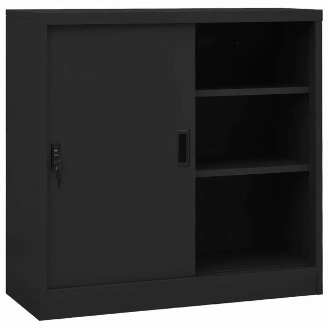 vidaXL Aktenschrank Büroschrank mit Schiebetür Anthrazit 90x40x90 cm Stahl günstig online kaufen