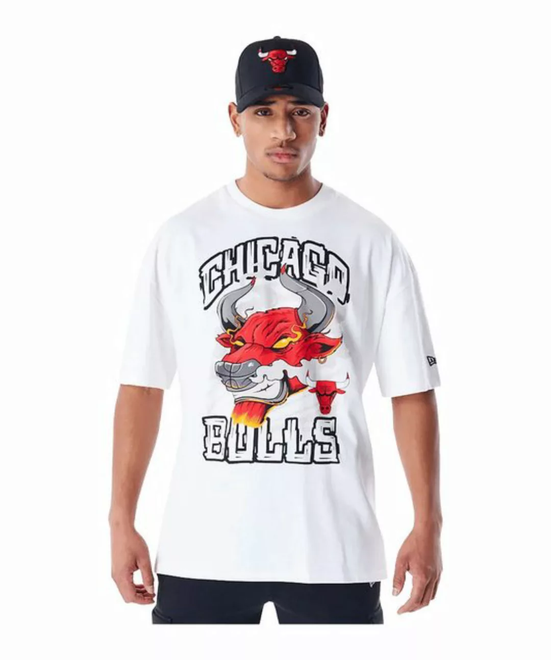 New Era T-Shirt NBA Chicago Bulls Graphic Oversized T-Shirt Baumwolle günstig online kaufen