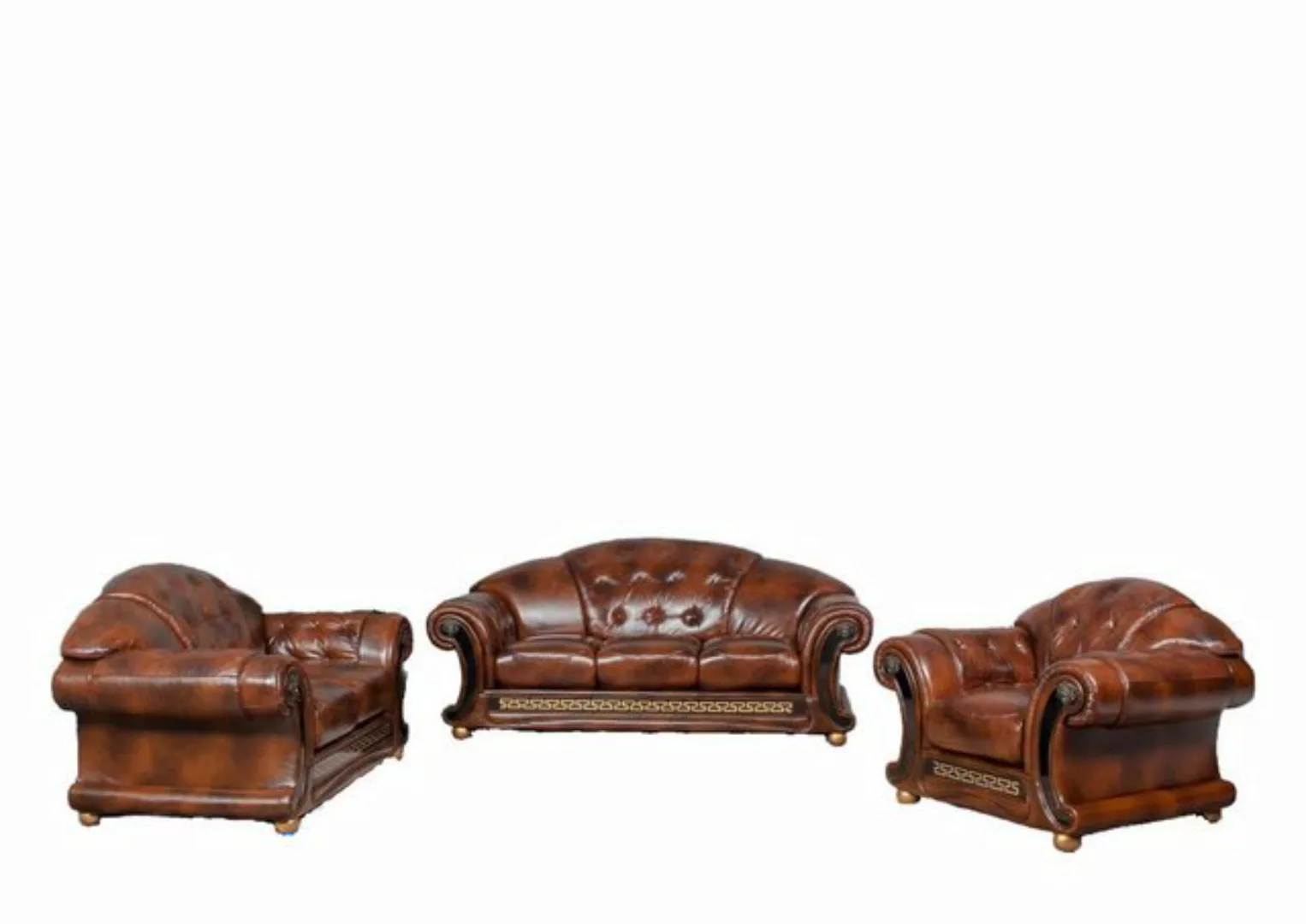 Salottini Polstergarnitur XL Chesterfield Oriental Leder Sofagarnitur 3/2/1 günstig online kaufen