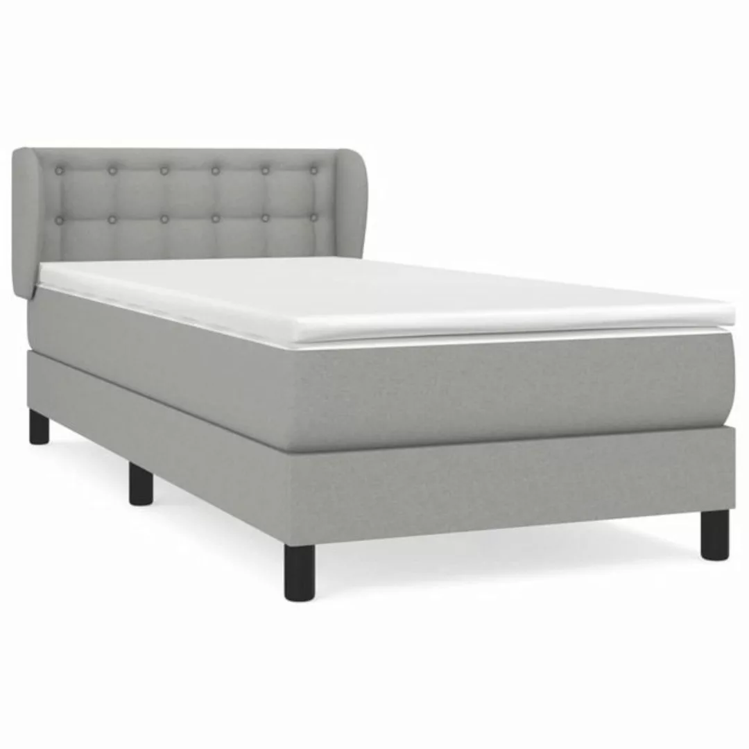 vidaXL Bettgestell Boxspringbett mit Matratze Hellgrau 80x200 cm Stoff Bett günstig online kaufen