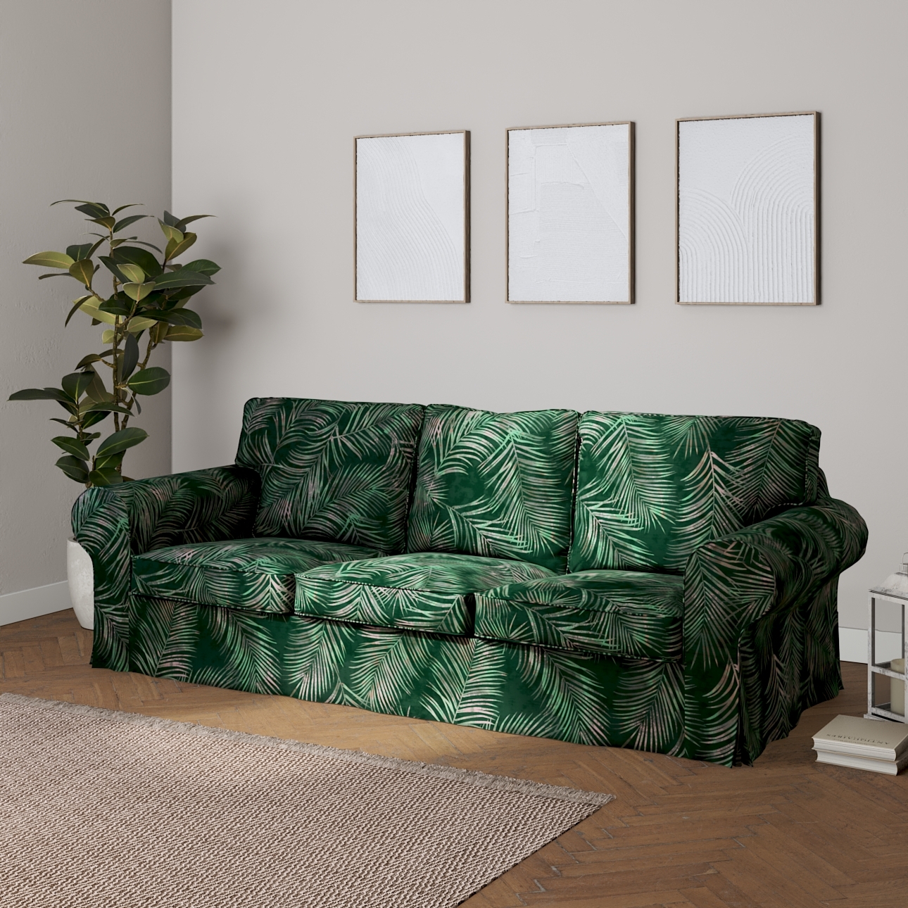 Bezug für Ektorp 3-Sitzer Schlafsofa, neues Modell (2013), waldgrün, 40cm x günstig online kaufen