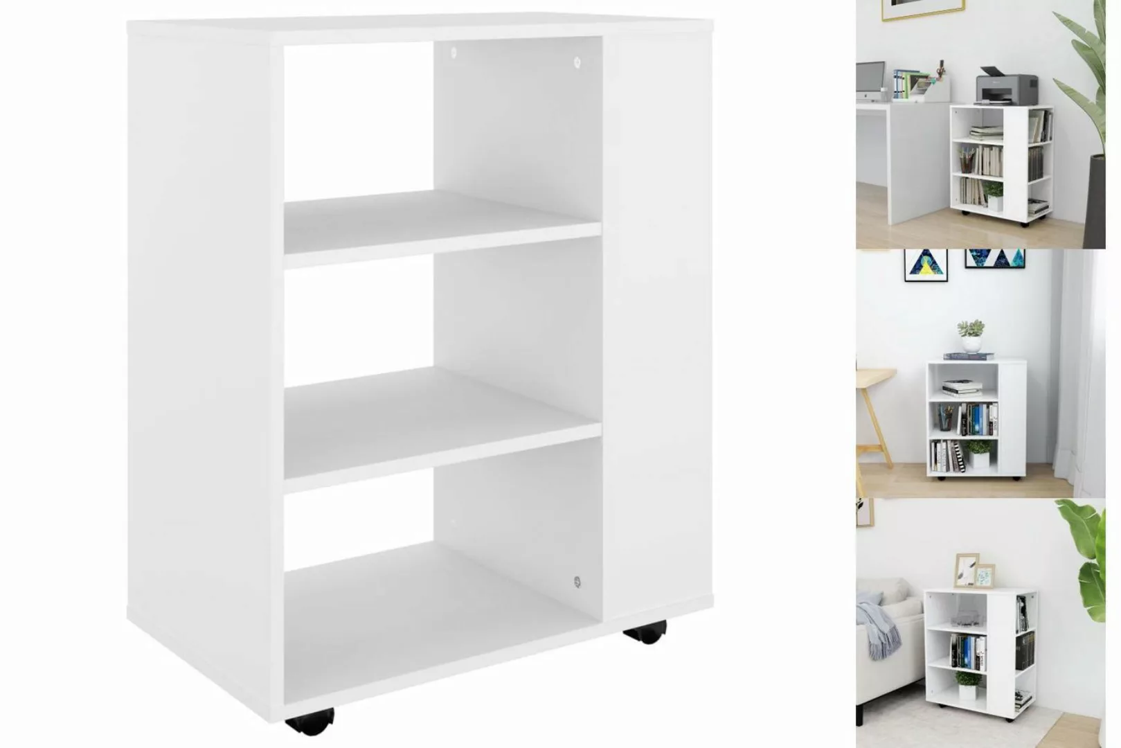 vidaXL Aktenschrank Rollschrank Weiß 60x35x75 cm Spanplatte günstig online kaufen