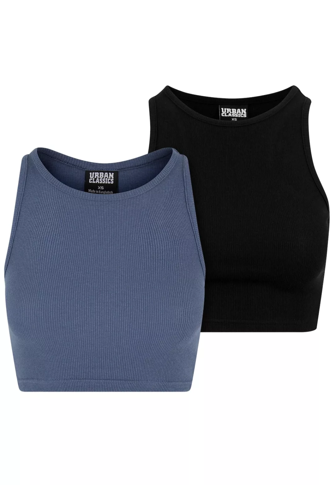 URBAN CLASSICS Muskelshirt "Urban Classics Damen Ladies Cropped Rib Top 2-P günstig online kaufen