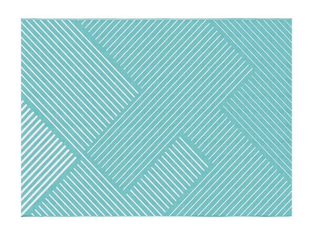 Teppich mit geometrischen Formen - Indoor oder Outdoor - 150 x 200 cm - Bla günstig online kaufen