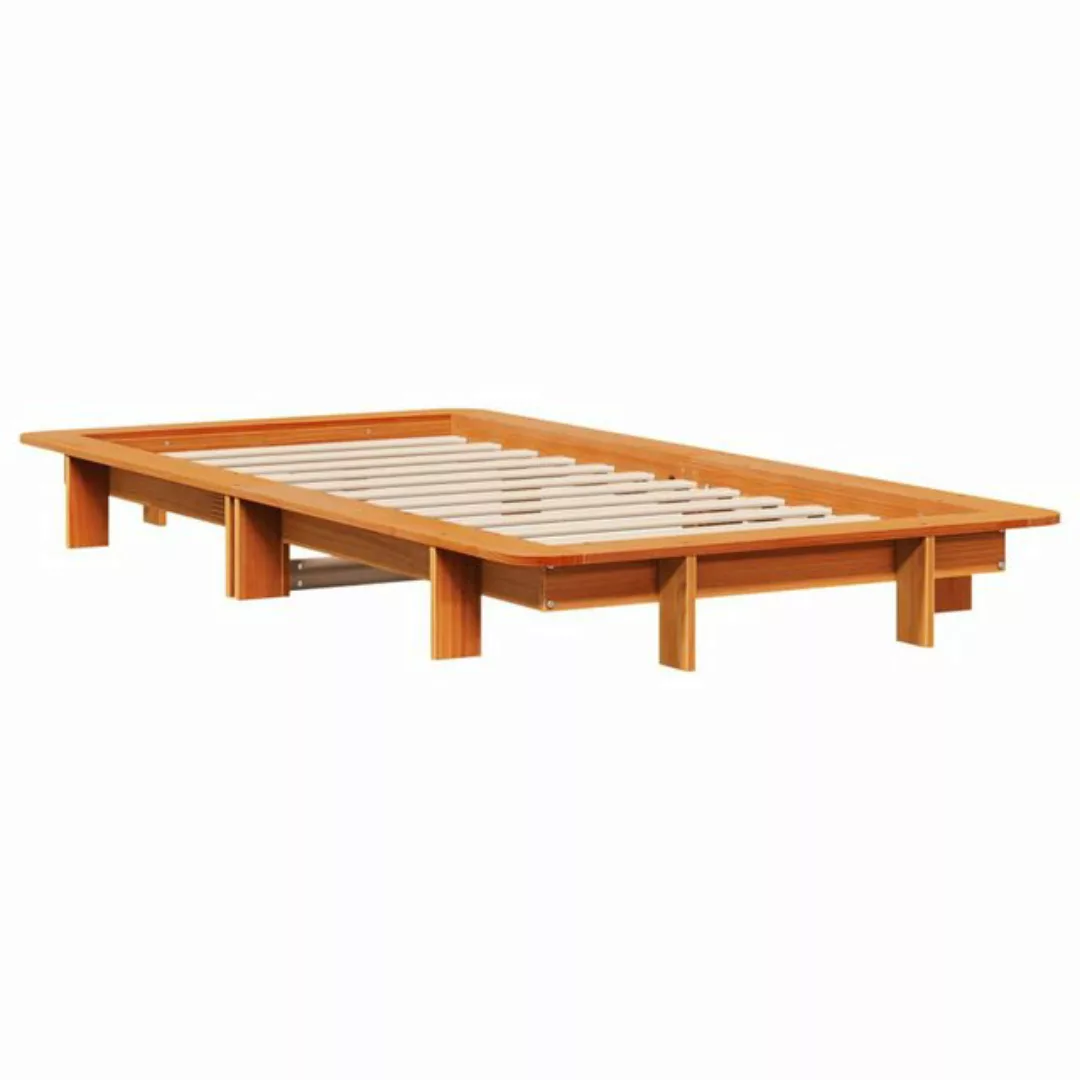 vidaXL Bett Massivholzbett ohne Matratze Wachsbraun 75x190 cm Kiefernholz günstig online kaufen