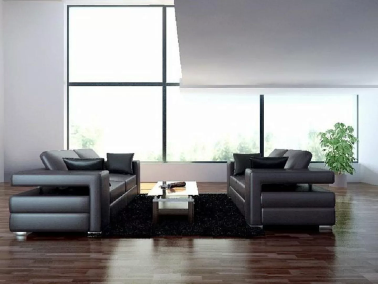 JVmoebel Sofa Ledersofa Wohnlandschaft 3+2 Sitzer Design Modern Sofa Couch günstig online kaufen
