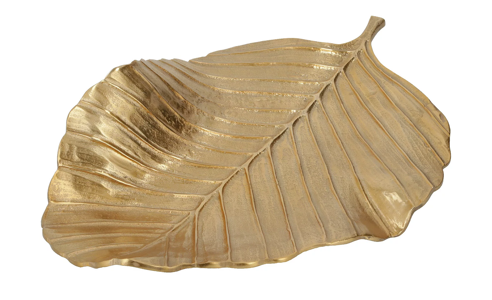Dekoschale  Blatt - gold - Aluminum - 31 cm - 9,5 cm - Sconto günstig online kaufen