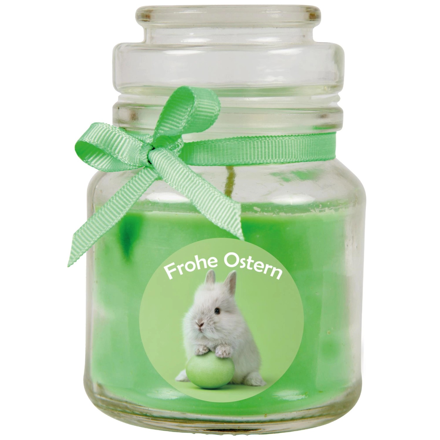 HS Candle Duftkerze & Glas Ostern Grün Bonbon 30h Hase & Ei günstig online kaufen