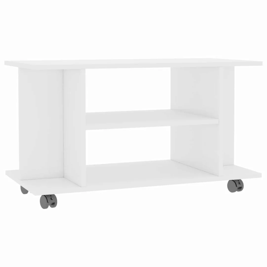 Tv-schrank Mit Rollen Hochglanz-weiß 80ã40ã40 Cm Spanplatte günstig online kaufen