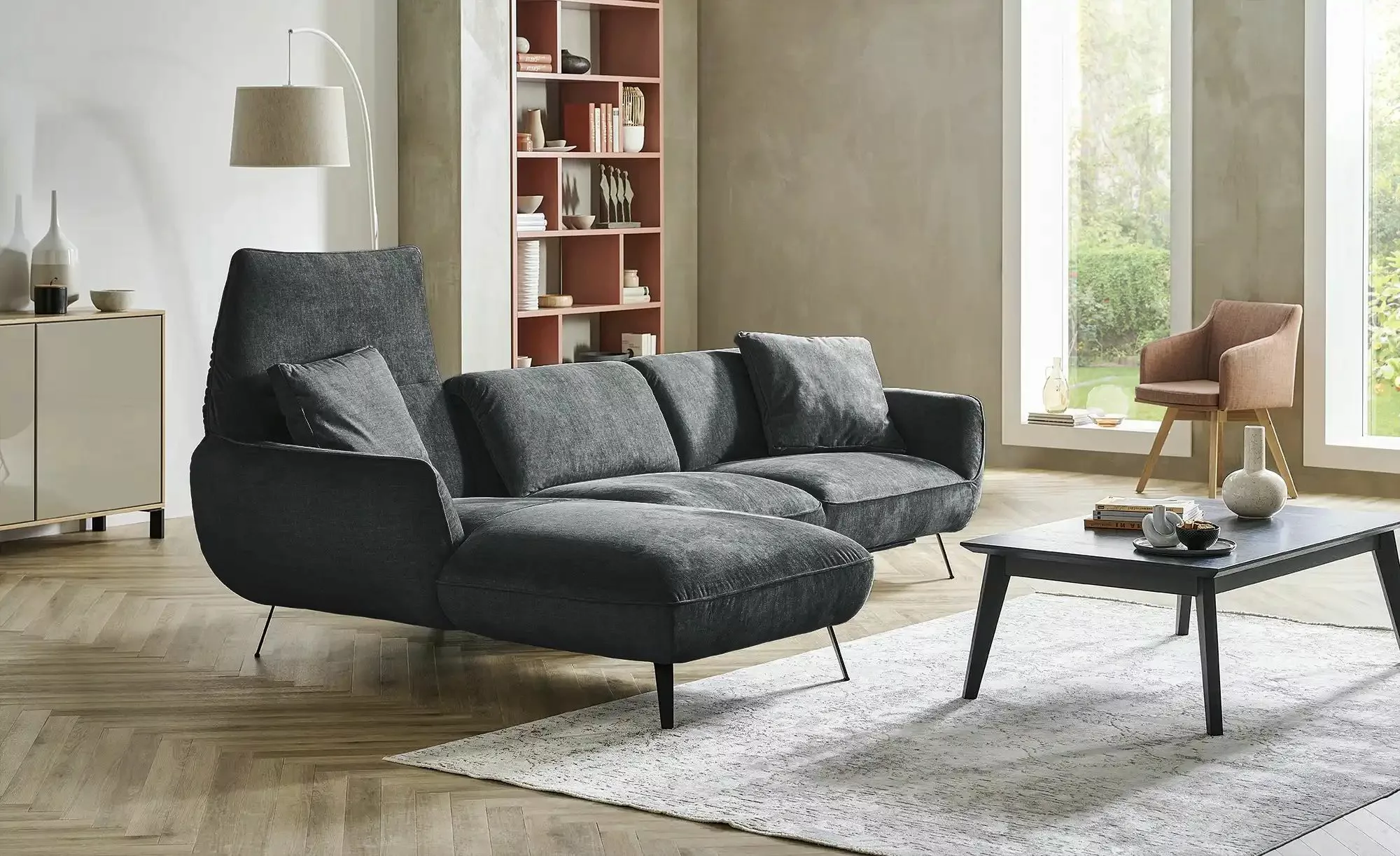 pop Ecksofa  Ventus ¦ schwarz ¦ Maße (cm): B: 281 H: 75 T: 174 Polstermöbel günstig online kaufen