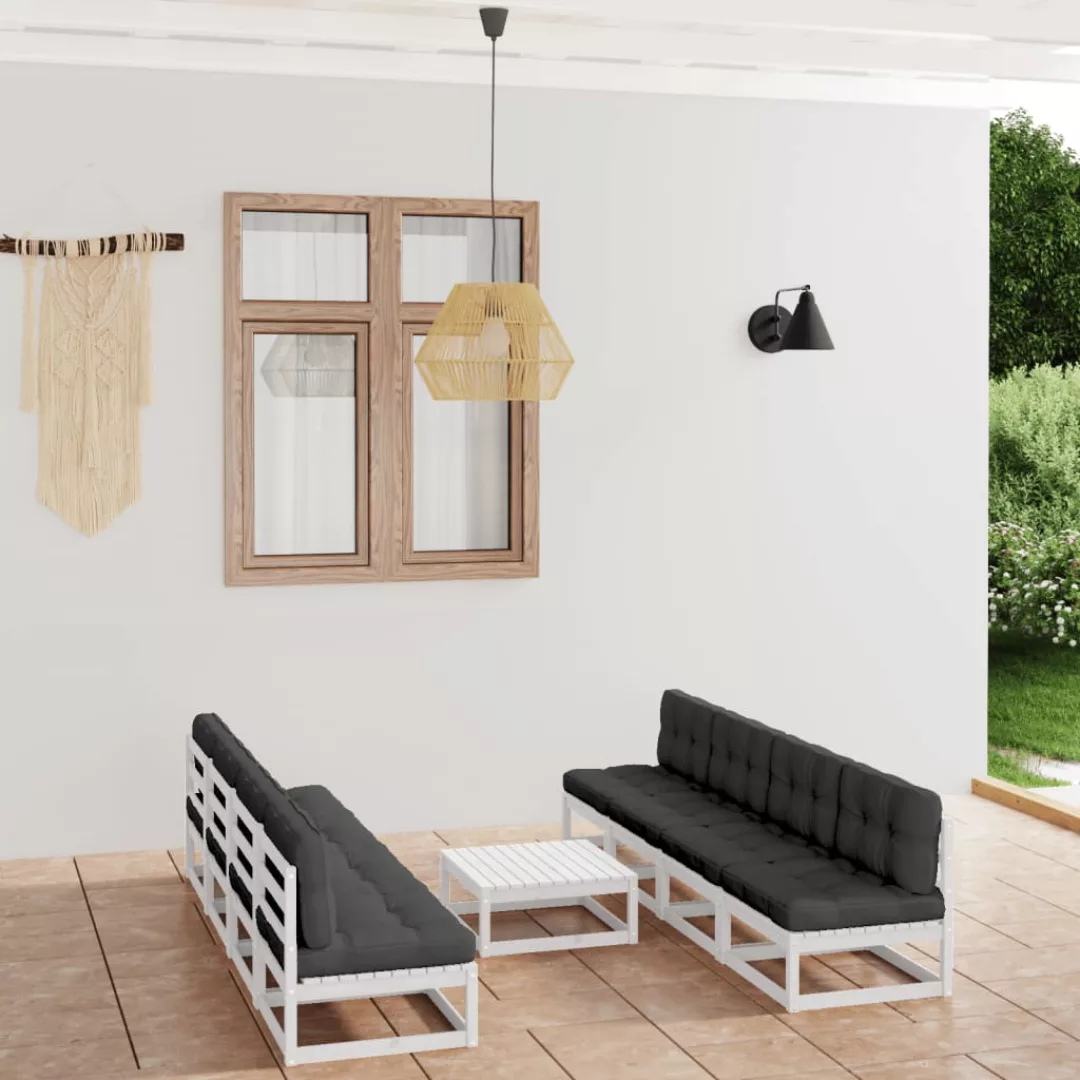 9-tlg. Garten-lounge-set Mit Kissen Kiefer Massivholz günstig online kaufen