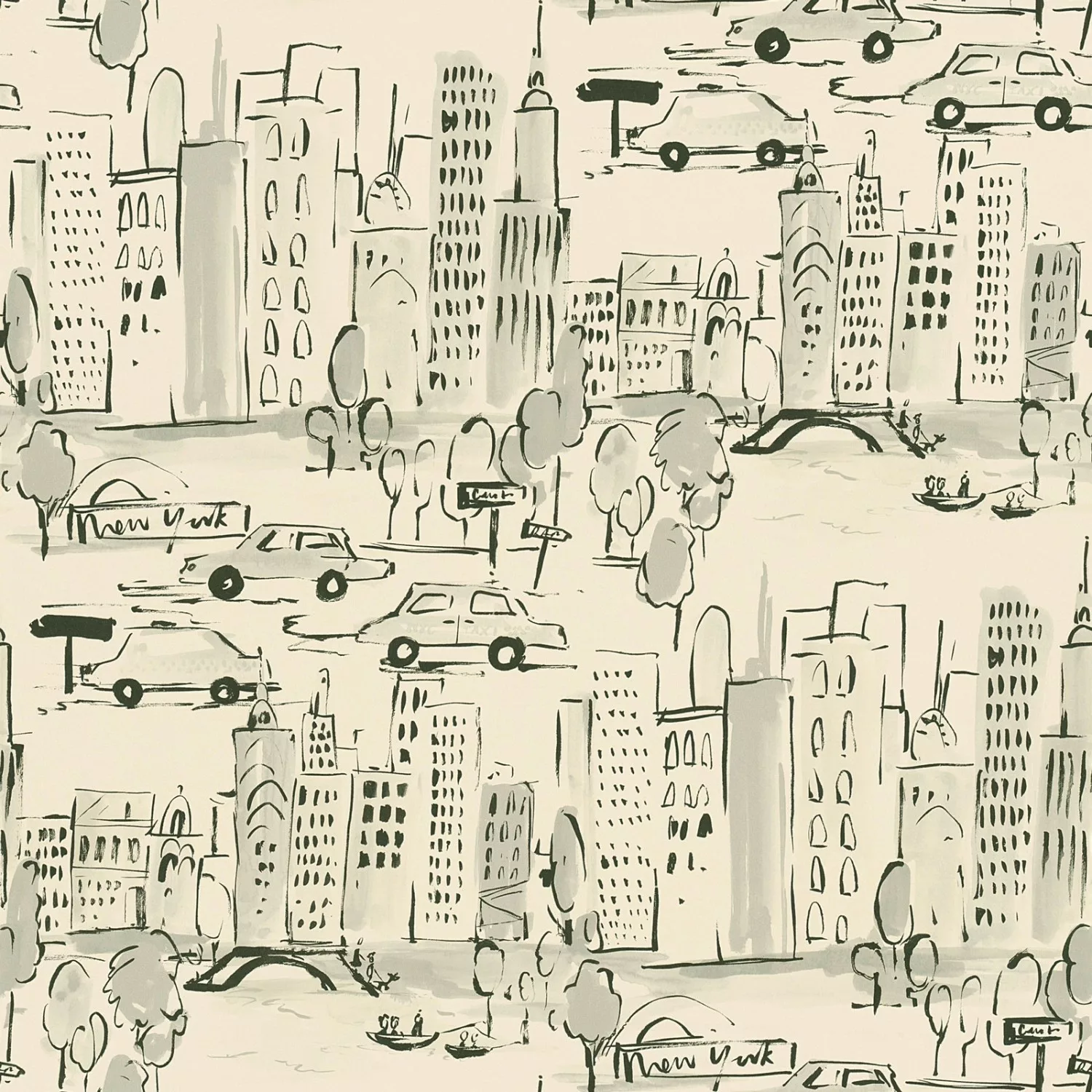 Bricoflor Schwarz Weiß Tapete Zeichnung Papier Kindertapete mit Autos und S günstig online kaufen
