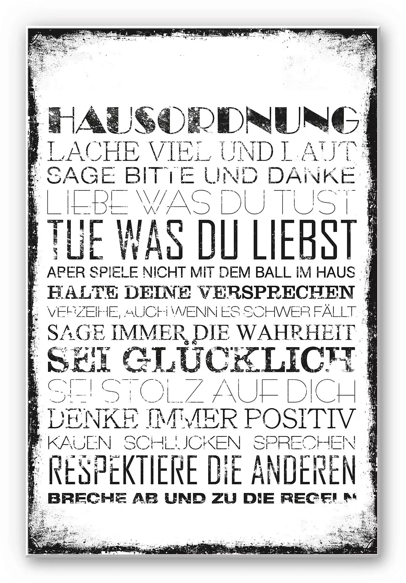 Wall-Art Wandbild "Hausordnung" günstig online kaufen