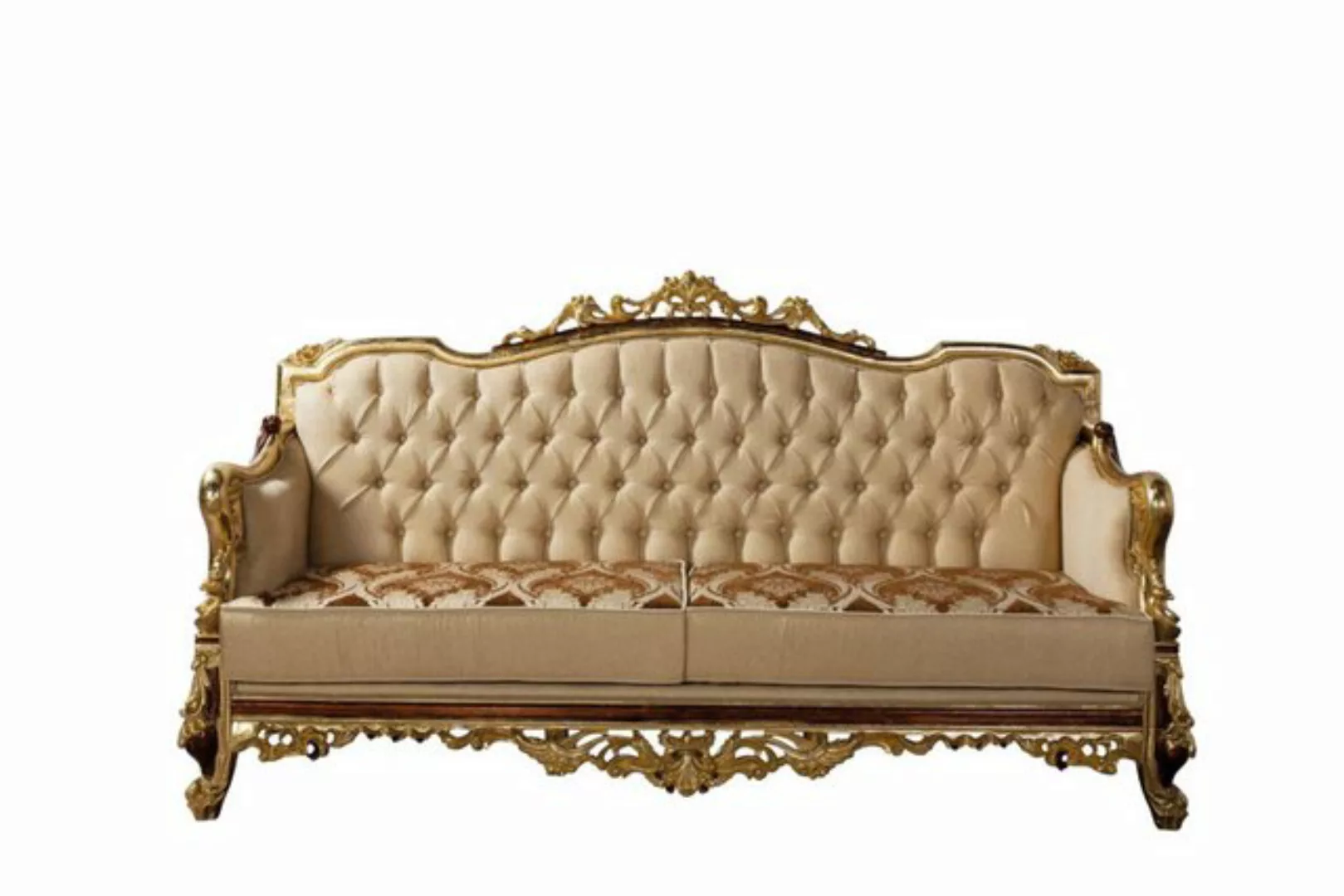 Xlmoebel Sofa Goldene Barock Chesterfield Couch aus Stoff, Hergestellt in E günstig online kaufen