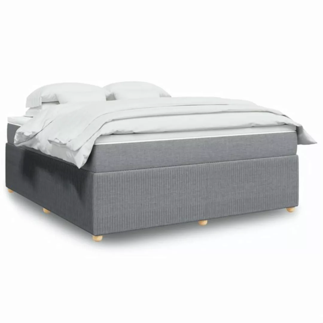 vidaXL Bettgestell Boxspringbett mit Matratze Hellgrau 180x200 cm Stoff Bet günstig online kaufen