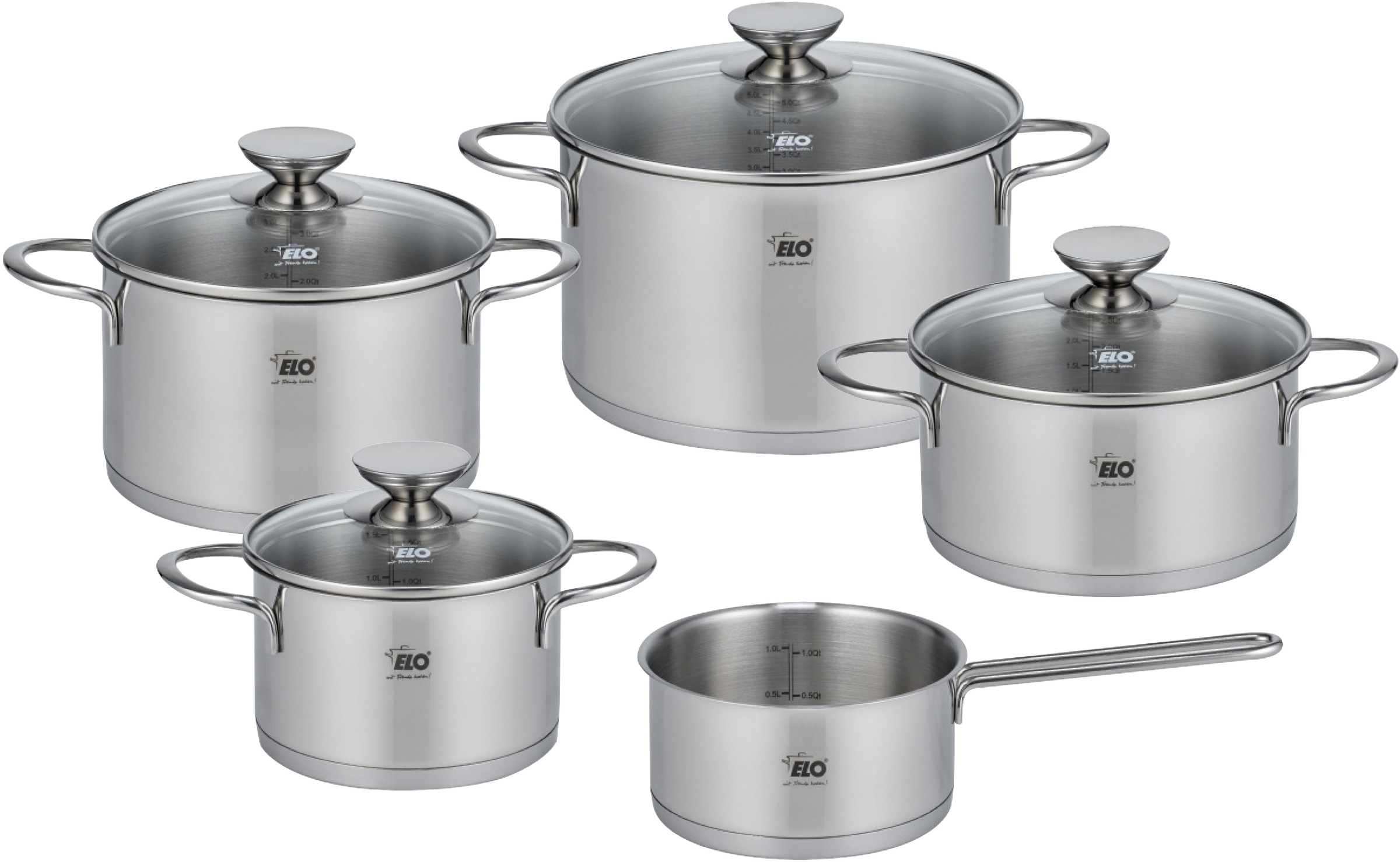 Elo Topf-Set »Galant«, Edelstahl 18/10, (Set, 9 tlg., Bratentopf Ø 20 cm, F günstig online kaufen