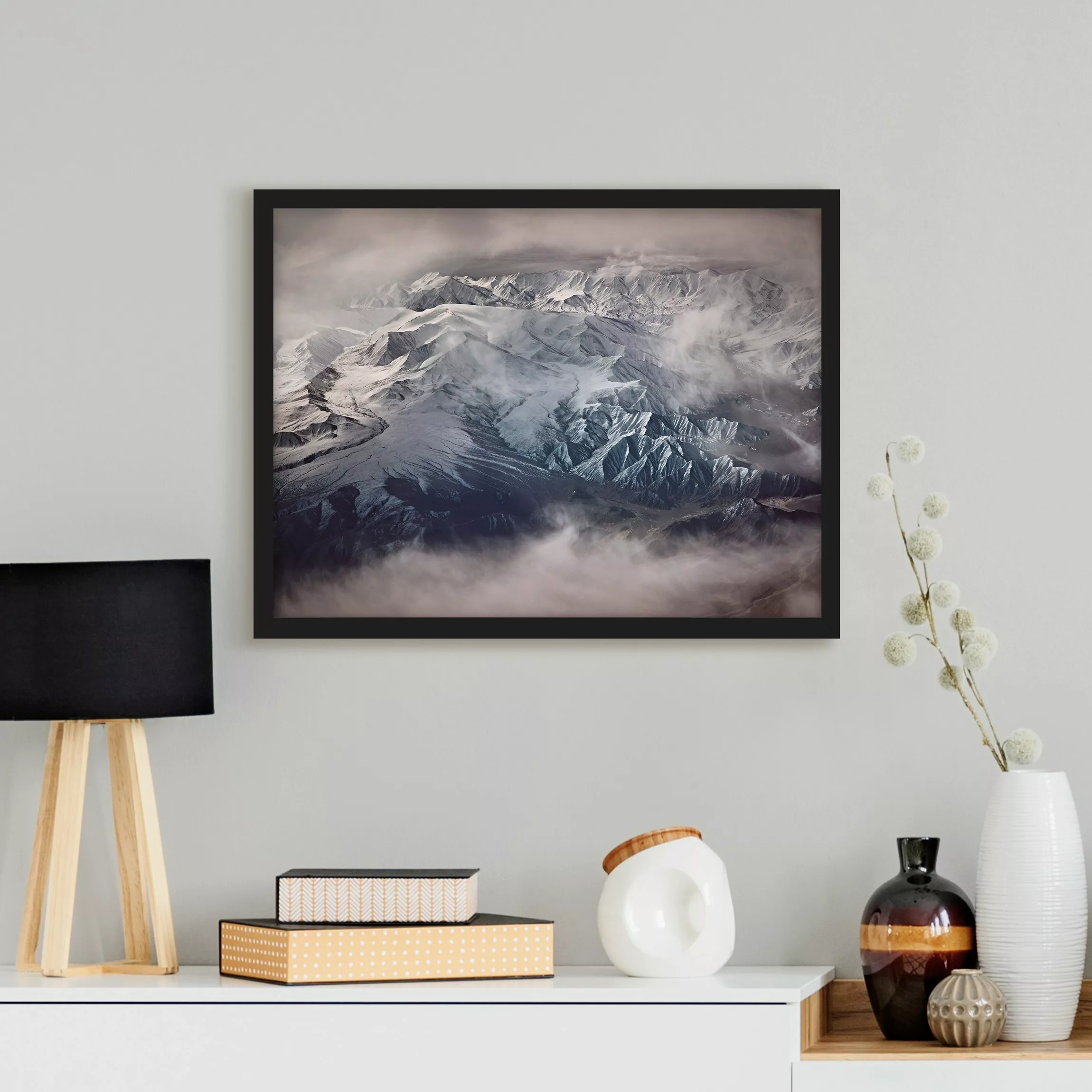 Bild mit Rahmen Natur & Landschaft - Querformat Berge von Tibet günstig online kaufen