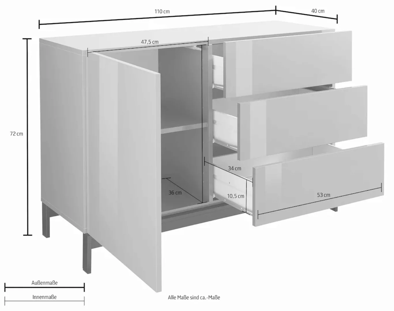 INOSIGN Sideboard "Metis", Breite 110 cm günstig online kaufen