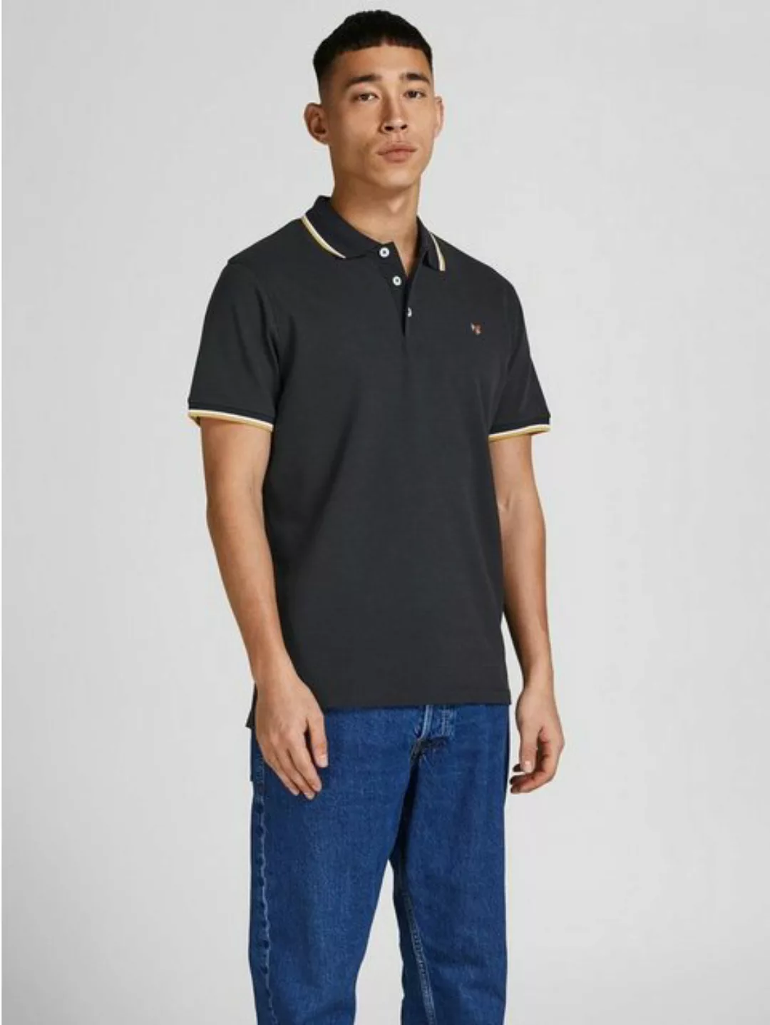 Jack & Jones T-Shirt Polo T-Shirt Pique Kurzarm Hemd Basic JPRBLUWIN 5525 i günstig online kaufen