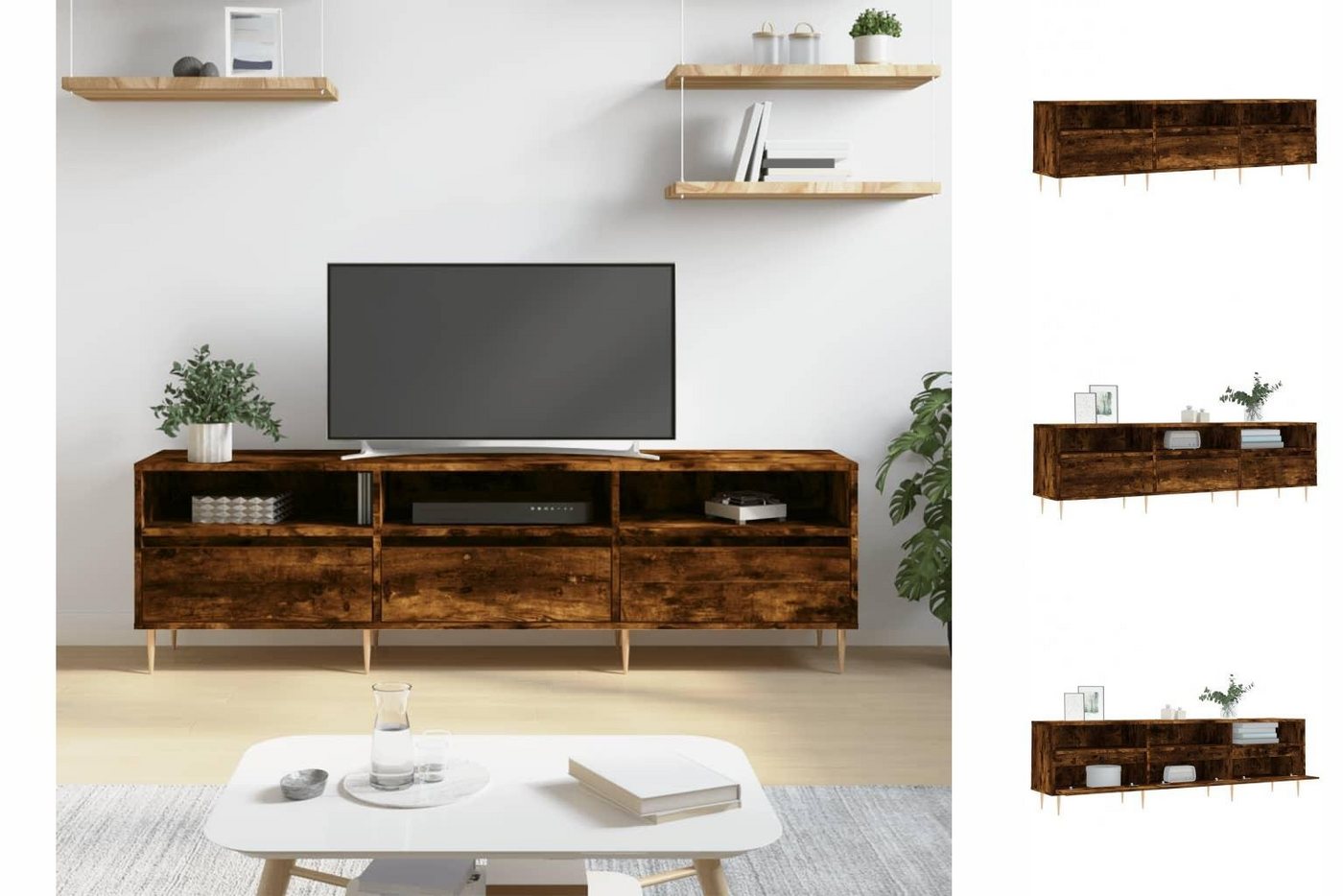 vidaXL TV-Schrank TV-Schrank Räuchereiche 150x30x44,5 cm Holzwerkstoff günstig online kaufen