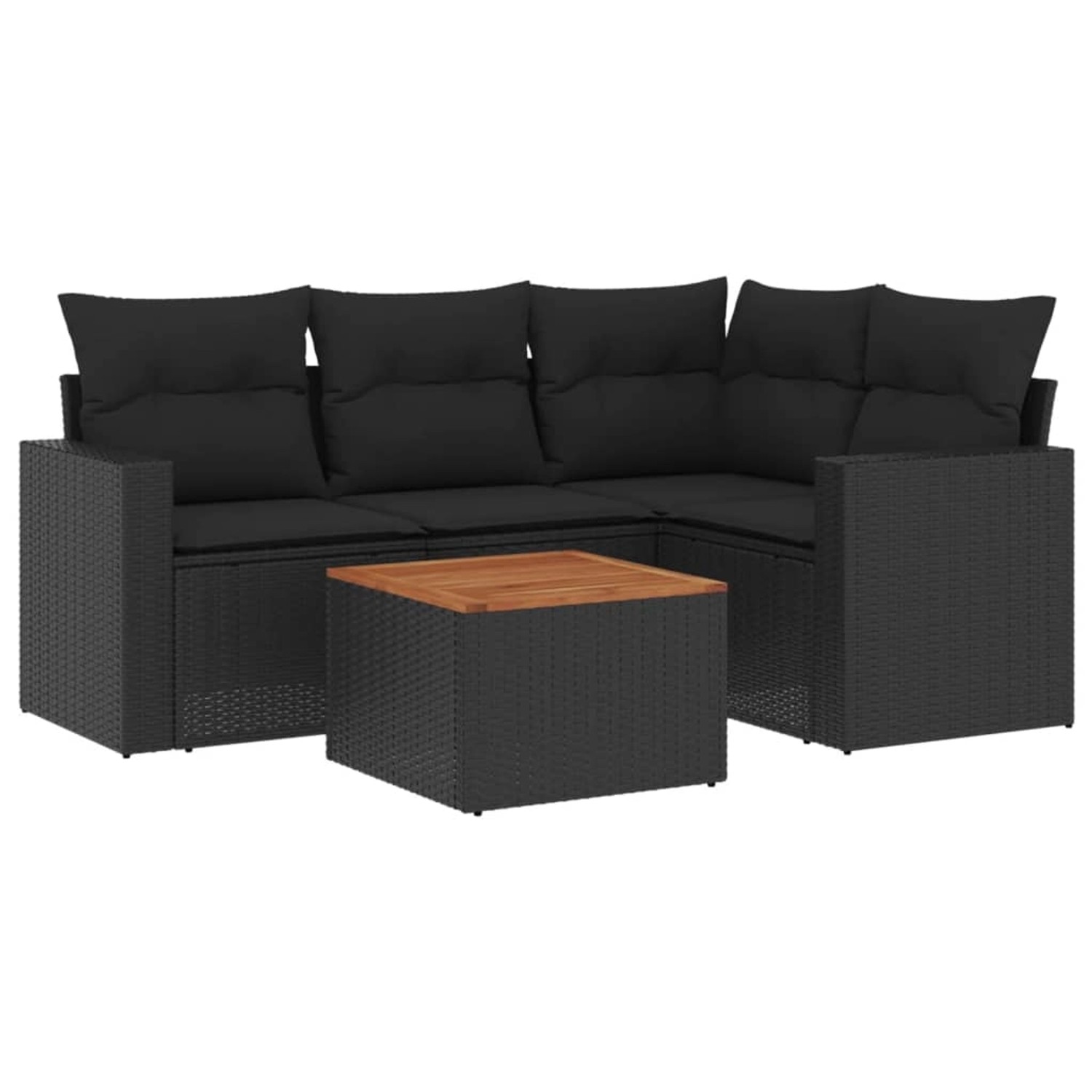 vidaXL 5-tlg Garten-Sofagarnitur mit Kissen Schwarz Poly Rattan Modell 72 günstig online kaufen