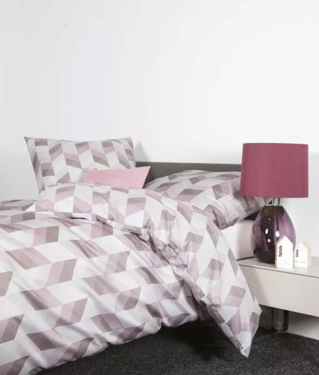 Janine Janine Mako-Satin Bettwäsche moments 98111 mauve Größe:  155x220 cm günstig online kaufen