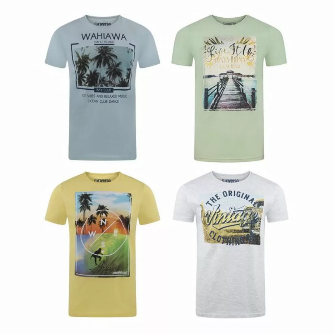 riverso Herren Rundhals T-Shirt RIVLukas Regular Fit 4er Pack günstig online kaufen