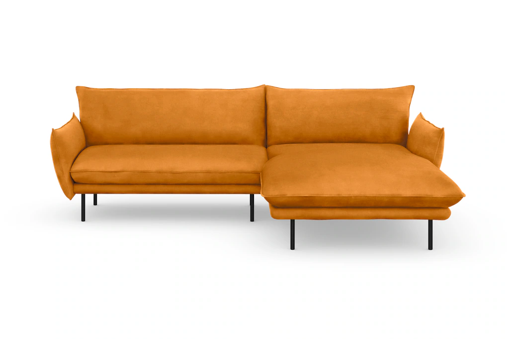 andas Ecksofa "Stine L-Form", Besonderes Design durch Kissenoptik und Keder günstig online kaufen