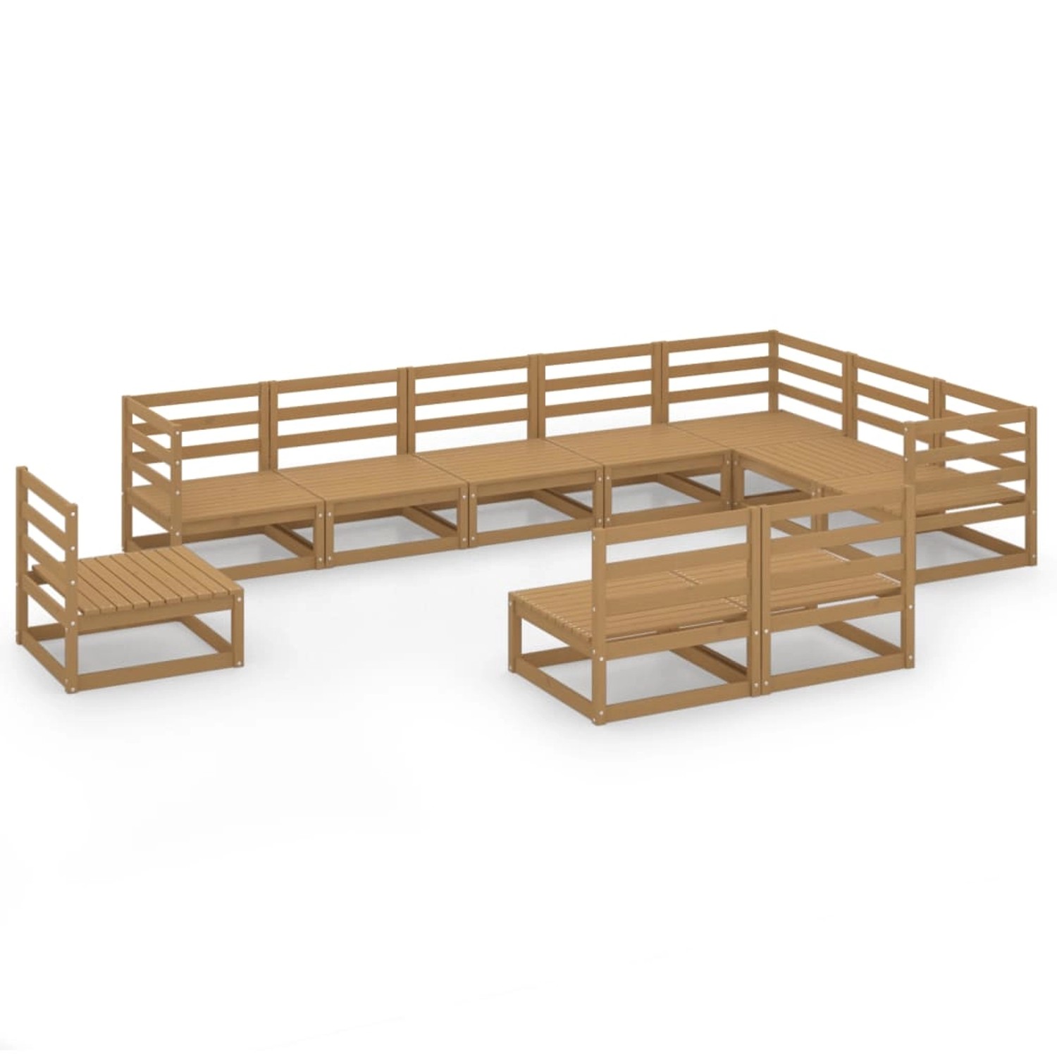 vidaXL 10-tlg Garten-Lounge-Set Honigbraun Massivholz Kiefer Modell 6 günstig online kaufen