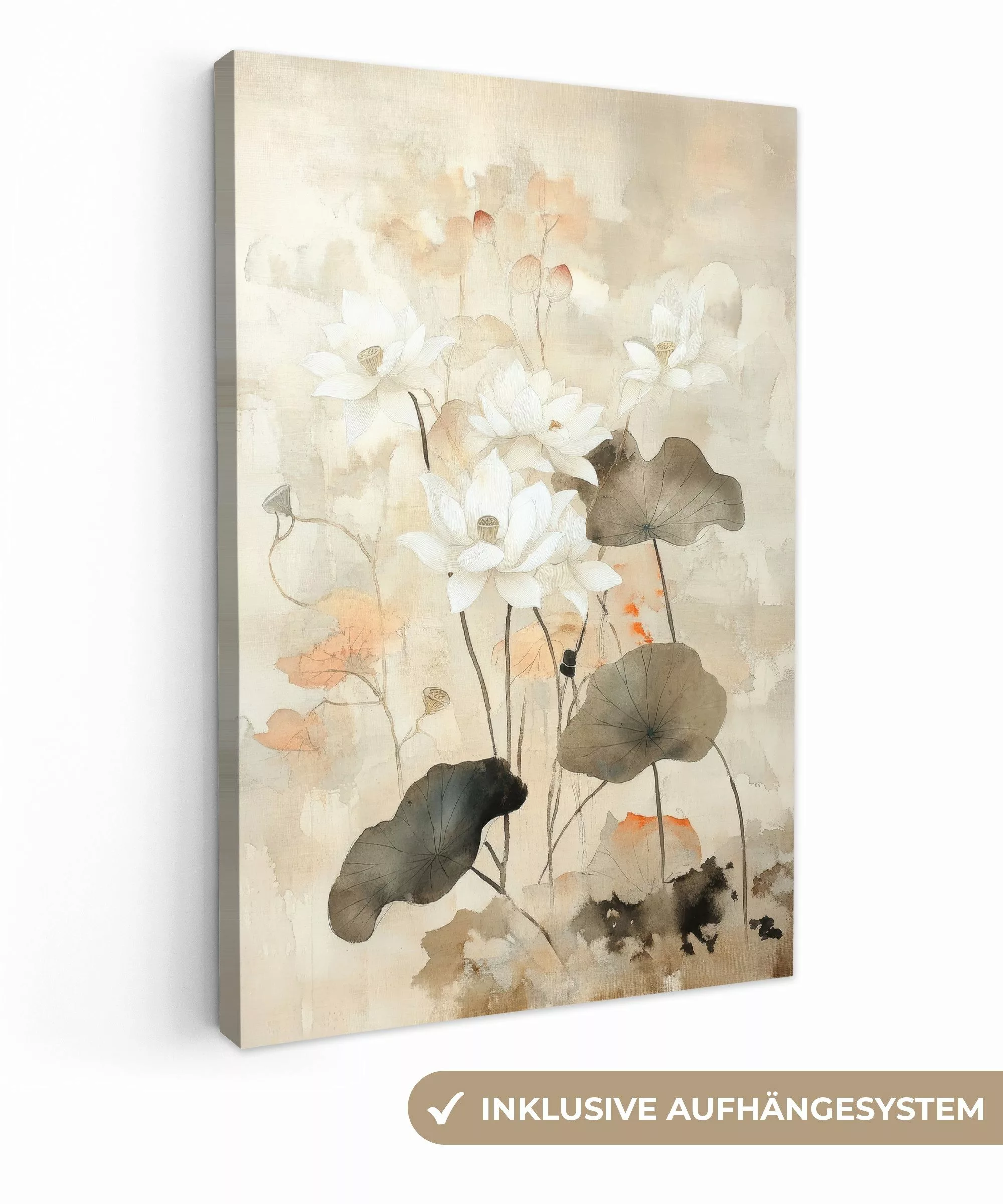 OneMillionCanvasses® Leinwandbild Blumen - Japandi - günstig online kaufen