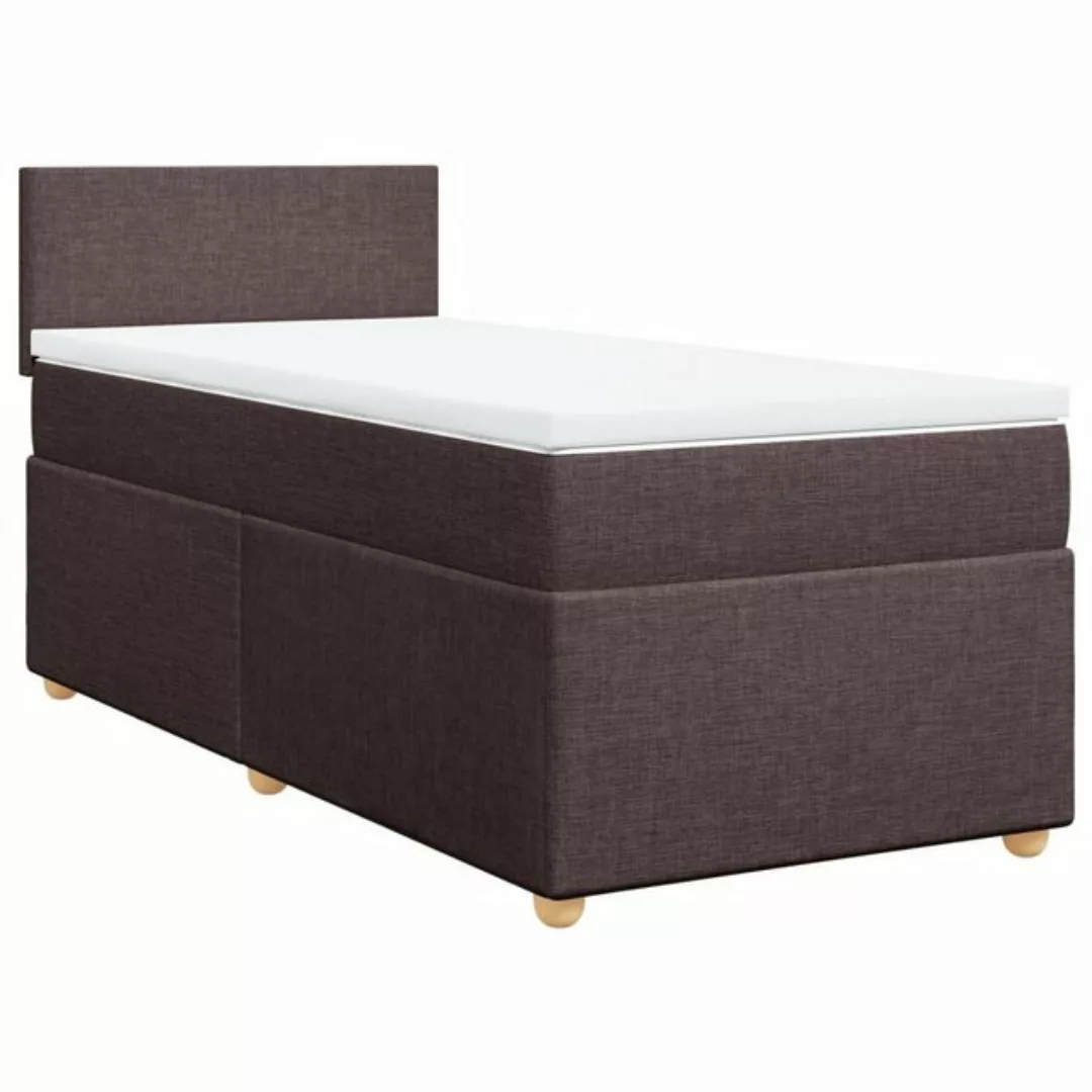 vidaXL Bett Boxspringbett mit Matratze Dunkelbraun 90x190 cm Stoff günstig online kaufen