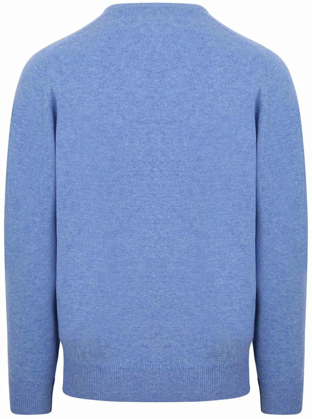 William Lockie V-Auschnitt Pullover Lammwolle Surf Mid Blue - Größe XL günstig online kaufen