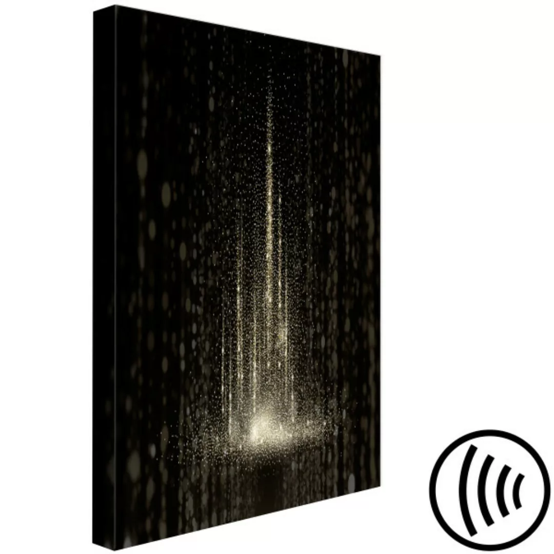 Leinwandbild Lichtstrahl im Regen - abstrakte Komposition in dunklen Tönen günstig online kaufen