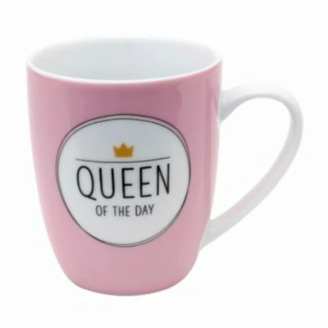 DEKOHELDEN24 Kaffeetasse aus Porzellan, 250ml. Queen of the day Tassen pink günstig online kaufen