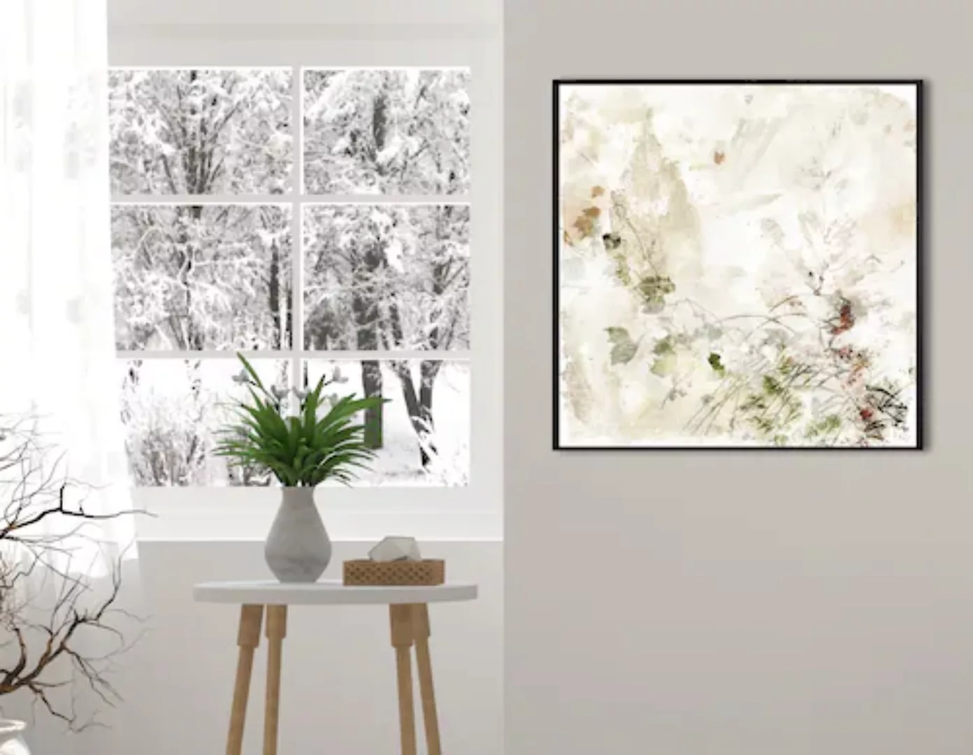 queence Leinwandbild »Floral«, (1 St.), mit einem Schattenfugenrahmen vered günstig online kaufen