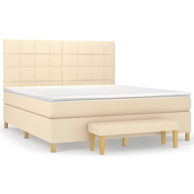 vidaXL Boxspringbett Boxspringbett mit Matratze und Fusshocker Stoff (180 x günstig online kaufen