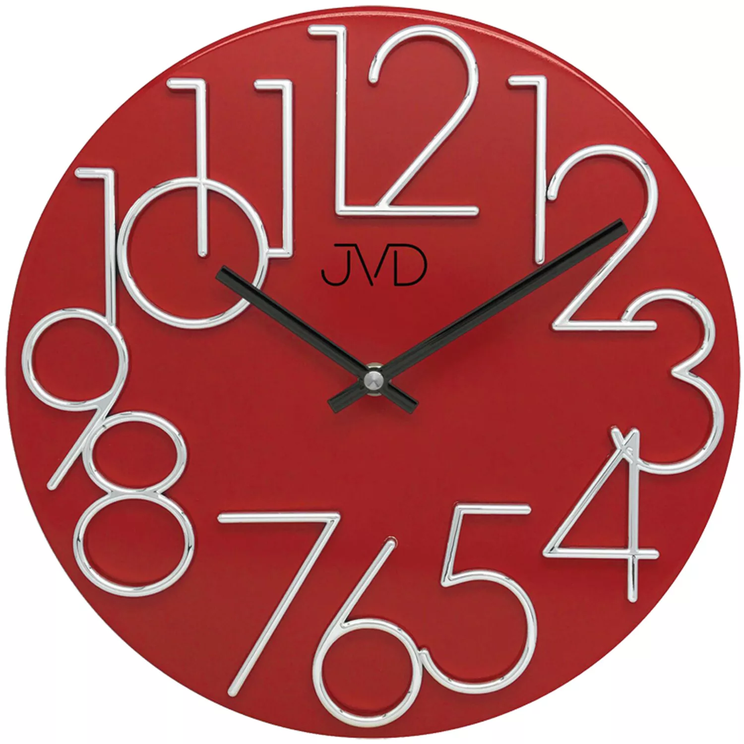 Jvd Ht23.7 Wanduhr Quarz Analog Metall Rot Rund Modern günstig online kaufen